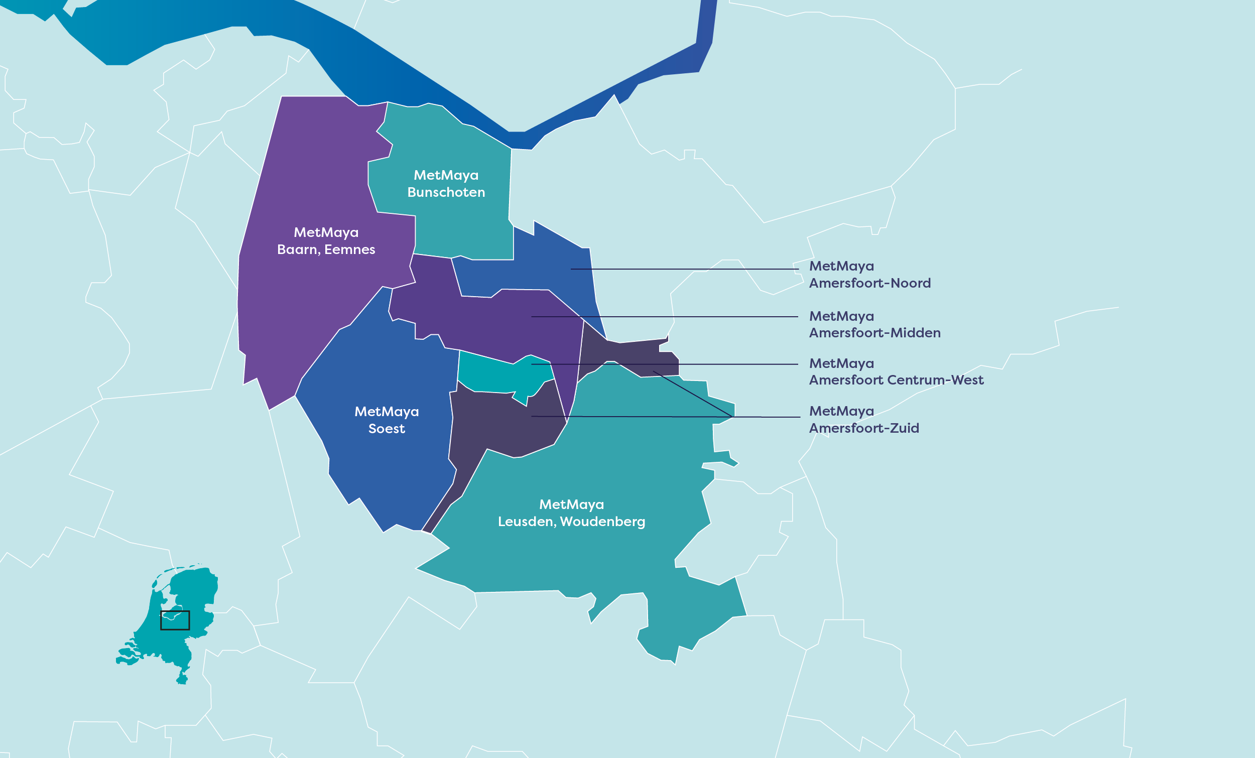 MetMaya organisaties gebiedskaart 2025